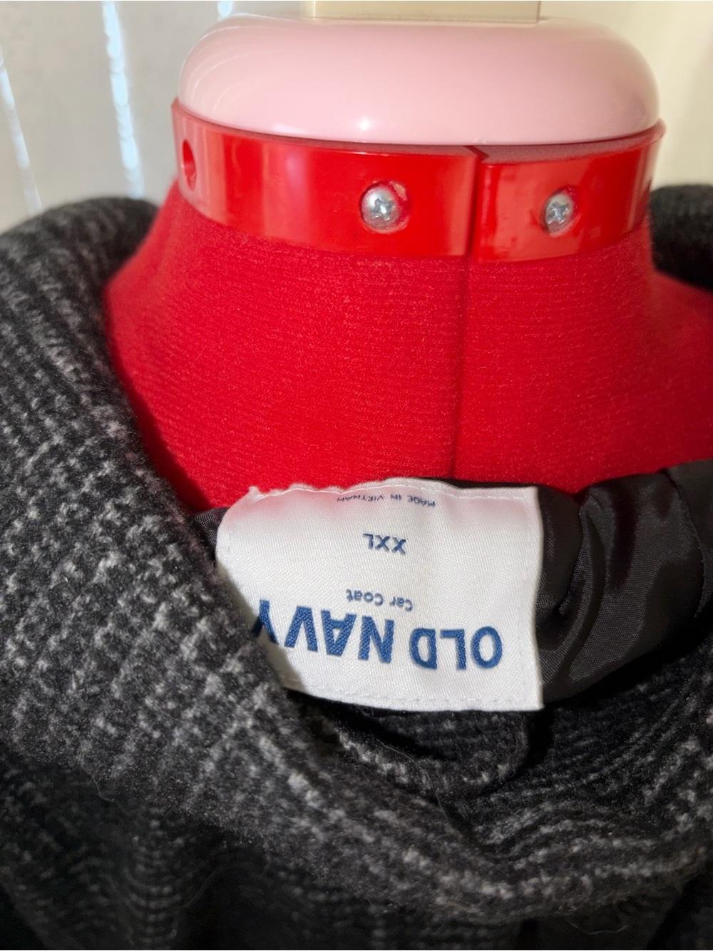 Old Navy Black and Gray Plaid Coat - Picture 3 of 3
